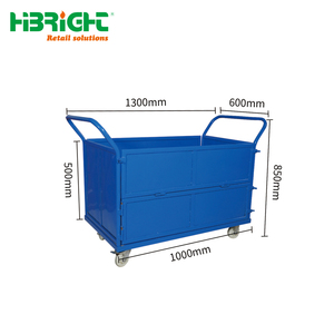 Heavy Duty Industrial Logistics Trolley Metal Wire Mesh Cage <b>Cart</b> with Wheels <b>for</b> Warehouse and Factory - Product Image 3
