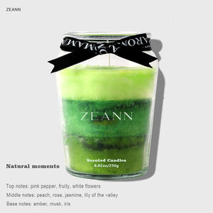 Bougies parfumées de luxe dans <span class=keywords><strong>des</strong></span> bocaux en verre jaune élégants faits à la main avec un parfum riche pour la décoration intérieure et la relaxation Nouveau style - Product Image 5