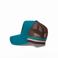 Casquette Trucker en Coton et Maille pour Hommes, 5 Panneaux, avec Logo Brodé Personnalisé de Haute Qualité, pour Sports de Plein Air, OEM, Vente en Gros