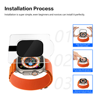 Protection d'écran en verre pour montre connectée, incassable, antichoc, antireflet, avec plateau d'installation