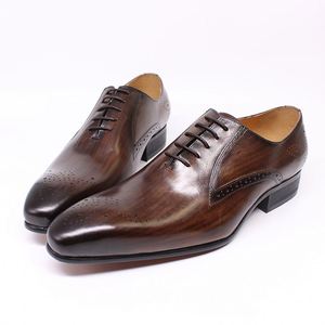 Chaussures Oxford en cuir véritable pour homme, conçues par des designers, fabriquées à la main, noires - Product Image 3