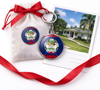 Porte-clés drapeau du Belize, porte-clés élégant pour clés de voiture, porte-clés en acier inoxydable, utilisé pour la décoration de la maison, décorations suspendues pour bijoux.