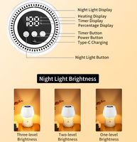 Lampe chauffe-cire sans flamme rechargeable pour chevet, lumière d'ambiance aromathérapie pour chambre, lampe portable pour faire fondre les bougies parfumées