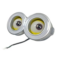 Phare avant LED 12V GOGO pour moto électrique avec double lentille et design grand œil jaune – Personnalisé