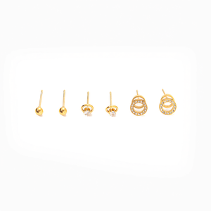 Aretes de Moda con Baño de Oro PVD en Acero Inoxidable 316L, Joyería Sostenible y Resistente - Product Image 2