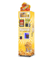 Distributeur automatique de pop-corn avec interface utilisateur personnalisée et lecture vidéo, machine à pop-corn commerciale automatique en libre-service