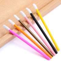 Pinceau à lèvres plat jetable en nylon, manche en plastique écologique, pour rouge à lèvres, brillant à lèvres, baume à lèvres, maquillage portable mini pour femmes, vente en gros