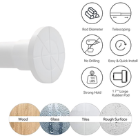 Tringle de Douche Extensible Robuste en Fer, Réglable 70-120cm, Diamètre 25mm, Épaisseur 0.7mm, Installation Sans Perçage