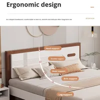 Lit plateforme en bois massif avec 2/4 tiroirs, grand rangement, lit king-size ou queen-size, design minimaliste moderne pour la chambre à coucher, stable et robuste