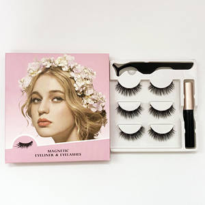 超高品質卸売プライベートラベルまつげ磁気まつげカスタムロゴ<span class=keywords><strong>3</strong></span>ペア磁気まつげアイライナーキット付き - Product Image 2