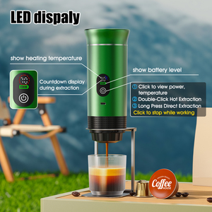 Nouvelle Version Portable de Machines à Expresso d'Extérieur, 20 Bars, Écran LED Électrique, 80ml, Compatible Capsules et Café Moulu, Cafetières Automatiques - Product Image 2