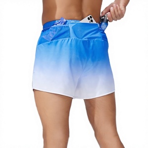 Wholesale High Summer Quick Dry Breathable Elastic Waist Knitted Sports Swim Shorts Front Custom Print 5 Inch Gradient Beach Men - Product Image 1