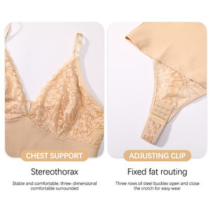 Corsé de talla grande Sexy con cuello en V Shapewear Lift Jumpsuit Summer Lace Waist Camisade Lencería para mujer - Product Image 5