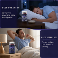 Gummies véganes pour le sommeil avec mélatonine, GABA et 5-HTP, sans sucre, complément alimentaire à base de plantes, vente en gros