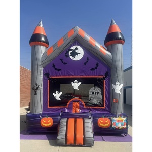 Château gonflable gothique d'Halloween, château gonflable fantôme sorcière, aire de jeux pour l'intérieur et l'extérieur - Product Image 1