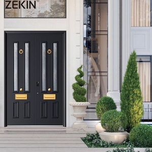 Security door Modern Finished Hurricane Impact As2047 Certified Aluminum Alloy Entry Door with Windproof <b>windows</b> for houses - Product Image 1