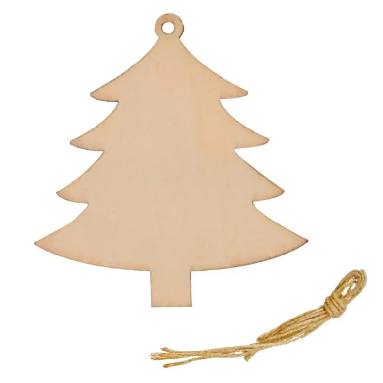 DIY Crafts Natural Wood Slices Christmas Tree Ornaments Wooden Hanging Plaque Christmas Tree Decoration