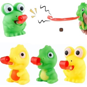 Juguetes de Peluche con Sonidos Divertidos de Rana y Dinosaurio, Novedosos Juguetes para Apretar con Lengua Extraíble, para Niños de 5 a 7 Años, Alivio del Estrés y la Descompresión - Product Image 2
