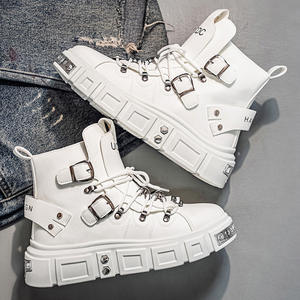 Nouvelles Bottes en Cuir à Lacets pour Hommes, Collection Printemps-Automne 2025, Chaussures Décontractées Respirantes Grande Taille - Product Image 4