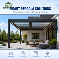 Pergola bioclimatique motorisée à lames orientables, en aluminium, résistante au vent et imperméable, pour jardin extérieur, directement de l'usine
