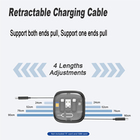 Câble de chargeur rétractable multifonctionnel Adaptateur USB C vers USB Kit OTG avec fente pour carte de transfert de données Support pour téléphone pour voyage