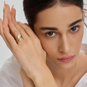 Bagues en or 14 carats <span class=keywords><strong>avec</strong></span> diamants en forme de poire, bagues en <span class=keywords><strong>argent</strong></span> 925, bijoux fins de créateur, bagues de luxe personnalisées, bagues en diamants pour femmes, bagues de fiançailles de luxe - Product Image 3