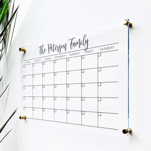 Calendrier familial en acrylique transparent calendrier mensuel en acrylique mural tableau <span class=keywords><strong>de</strong></span> planification en acrylique effaçable à sec pour la famille - Product Image 2