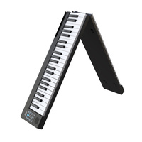 Piano numérique portable pliable à 88 touches avec double haut-parleur, clavier électronique standard portable, piano numérique