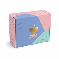 Boîte cadeau personnalisée imprimée, boîte pliable pour envoi postal, impression géométrique en couleur, avec logo personnalisé, vente en gros, directement de l'usine, OEM