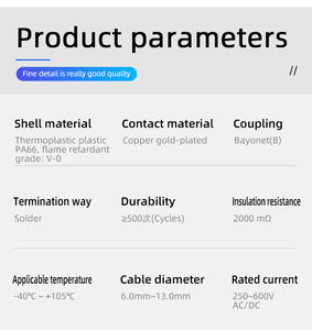 Conector de Aviación E16, Montaje Trasero de Bayoneta, Receptáculo Cuadrado para PCB, Macho y Hembra, 2 3 4 5 6 7 18 20 21 22 pines - Product Image 5