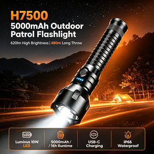 Linterna LED WOSEN de 10W Ultra Brillante con Cabezal Tipo Loto, Rompe Cristales, Correa para el Hombro, para Patrullaje, Camping, Emergencias y Seguridad - Product Image 3