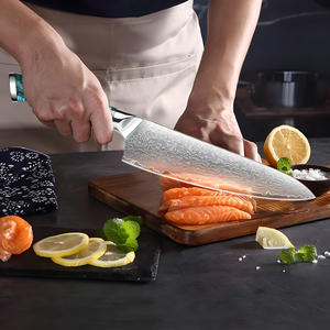 <span class=keywords><strong>Couteau</strong></span> de <span class=keywords><strong>Chef</strong></span> Professionnel Haut de Gamme en Acier Damas 67 Couches avec Manche Ergonomique en Coquille d'Abalone pour Cuisine DIY - Product Image 5