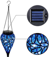 Ballon à air chaud solaire à LED étanche pour cour, lumières colorées suspendues, flammes clignotantes