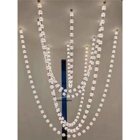 Hauteur réglable Hôtel Villa Escalier Lumière Collier Lustre Longue Chaîne Duplex Bâtiment pour Salon Hall