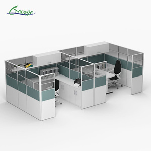 Precio de fábrica Call Center Mesa redonda Muebles Cubículo Oficina Estación DE TRABAJO Estación de trabajo abierta Escritorio 2 personas Muebles de estación de trabajo - Product Image 3