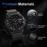 Montre automatique de plongée pour homme OEM ODM, bracelet en acier inoxydable, lumineuse, mécanique, pour la vente en gros personnalisée