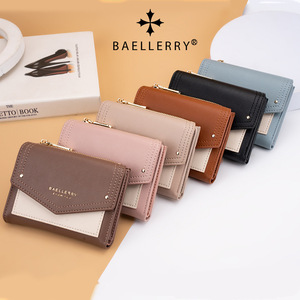 กระเป๋าสตางค์สั้นผู้หญิงแบรนด์ Baellerry สีพื้น มีช่องใส่เหรียญแบบซิป ใช้ได้ทุกวัน - Product Image 4