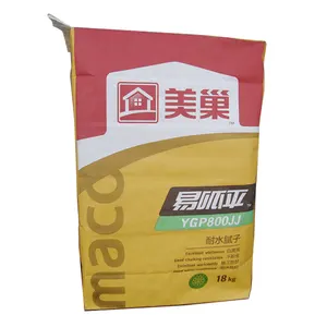 Cheap Multilayer Block Bottom 50kg Kraft Paper Cement Valve Sack Bag For Cement Gypsum Plaster Mortar Powder