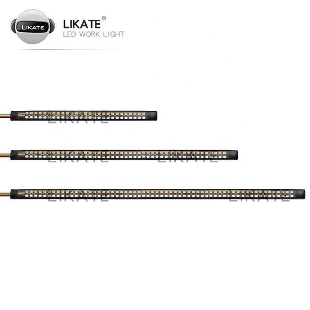 Motorcycle Soft Led Red/white/amber Led Tail Lights Triple Row Lights Strip Daytime Running Light Flexible Strip Led Light Bar