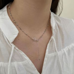Collar de Cadena con Cuentas de Plata de Ley 925 con Baño de Rodio, Diseño Minimalista Dylam, Joyería para Mujer, para Uso Diario - Product Image 2