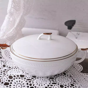 PITO Horeca - Proveedor de Vajilla de Cerámica al por Mayor, Plato de Cena de Cerámica con Borde Plateado Plegable, Juego de Vajilla de Porcelana, Vajilla para <span class=keywords><strong>Banquetes</strong></span> - Product Image 4