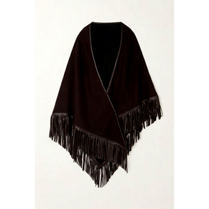 Brown Fringe <b>Shawl</b> Solid Color Long <b>Wrap</b> Women's Winter Scarf Durable Triangle Hijab Daily Use Anti-Bacterial Windproof - Product Image 1