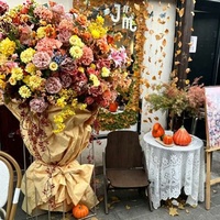 Flores Artificiales de Tono Maillard Extra Grandes al por Mayor de Fábrica, Decoración Floral Otoñal Color Caramelo para Bodas, Fiestas y Escaparates