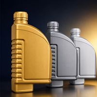 Bouteille en plastique HDPE vide carrée antidérapante avec bouchon à vis, 250 ml/500 ml, pour liquides ménagers et stockage d'huile