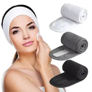 Zachte Verstelbare Gezicht Wassen Haarband Badstof Stretch Make Up Wrap Voor Gezicht Wassen Spa Hoofdband