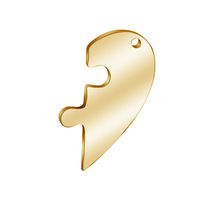 Une paire de breloques coeur brisé amour Couple collier en acier inoxydable Puzzle pendentif pour la fabrication de bijoux