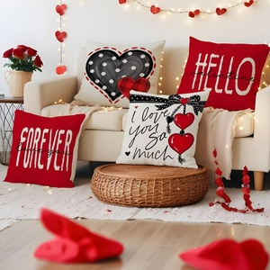 Federa Decorativa in Poliestere <span class=keywords><strong>con</strong></span> Motivo a Lettere Quadrate Stile Americano per San Valentino, per Soggiorno, Camera da Letto, Divano e Letto - Product Image 2
