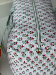 Bolso de hombro de lona acolchado de algodón con estampado floral, forro de lona de cuero ecológico, bolso de lona de Compras de moda para la noche - Product Image 2