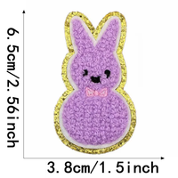 Groothandel Easter Chenille Iron On Applique Kleine Bunny Heat Patch Schattige Chenille Patches Easter Konijn Patch Voor Kleding