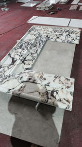 Encadrements <span class=keywords><strong>de</strong></span> cheminée, manteaux et murs <span class=keywords><strong>de</strong></span> cheminée modernes sur mesure <span class=keywords><strong>en</strong></span> marbre Calacatta Viola naturel pour intérieur - Product Image 4